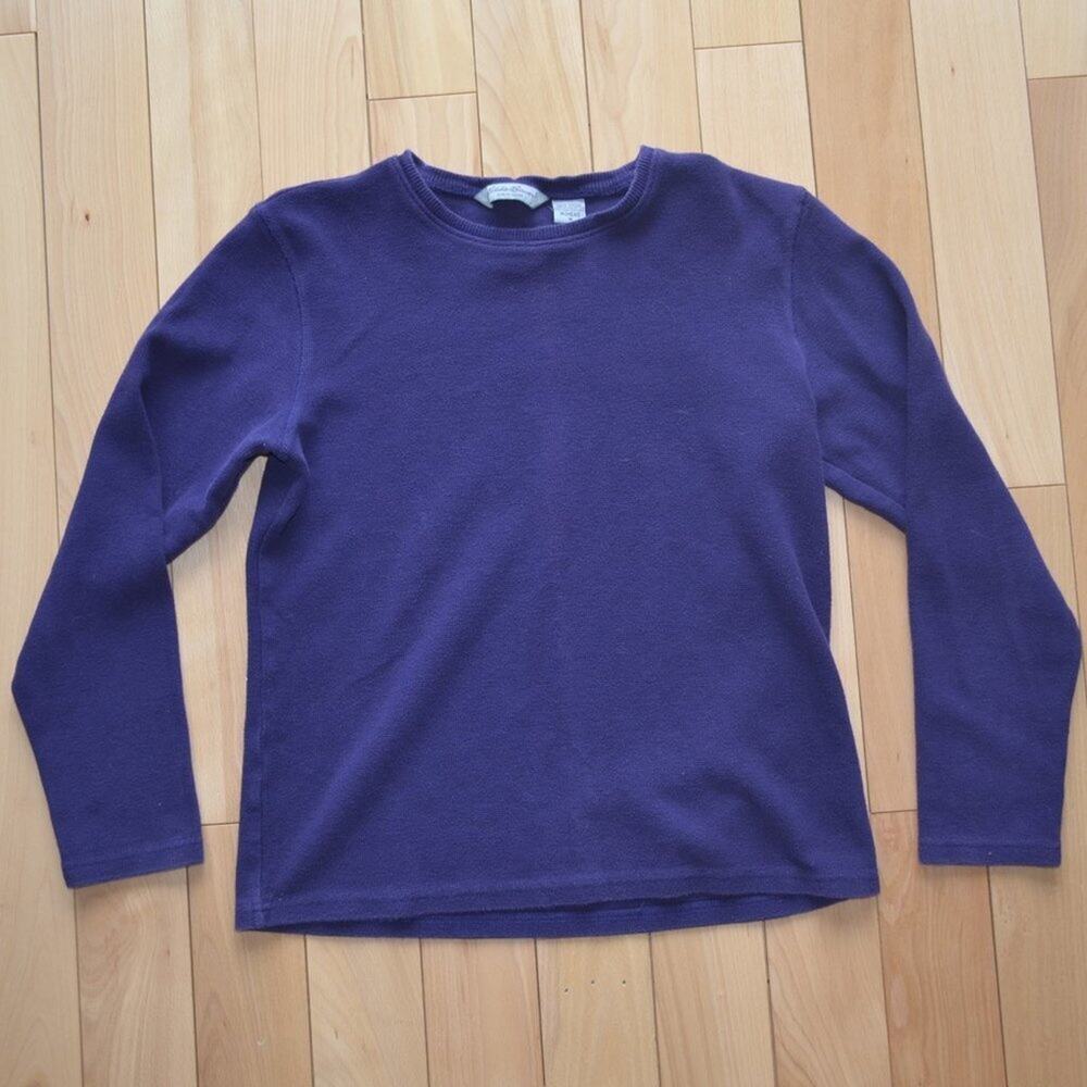 Eddie Bauer Sweater Purple Crewneck Sweater Size Medium (Women's) Purple Solid